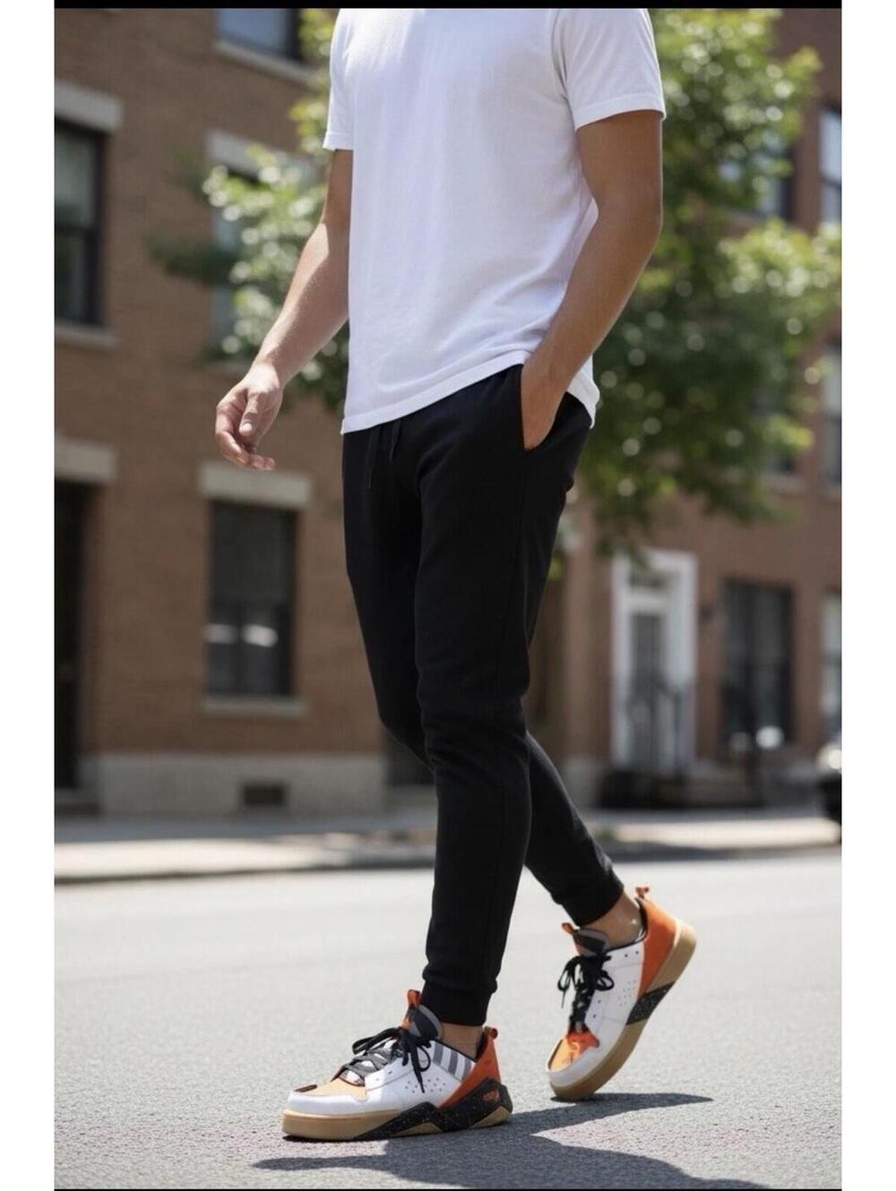 MSCHF-004 Backward Men's Low Top Sneakers White Orange Athletic Leather Size 10